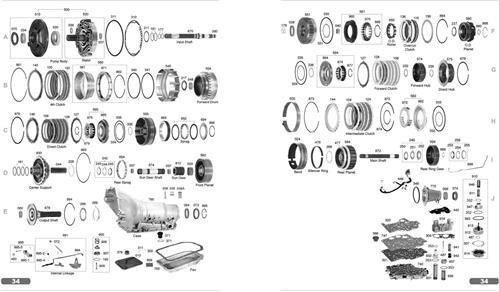 Automatic transmission spare part exploded drawing spare parts catalog